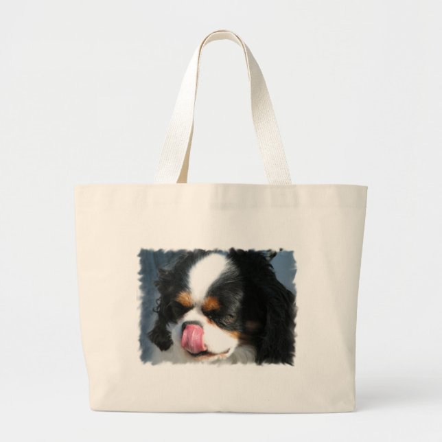 Cute Cavalier Spanial Dog  Canvas Bag (Front)
