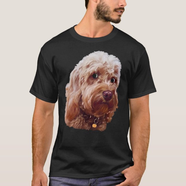 Cute Cavapoo Cavoodle Puppy Dog Side Eye Face Cava T-Shirt (Front)