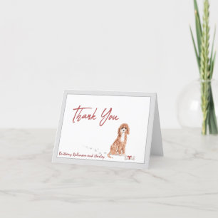 Cute Cavapoo Pet Dog Personalise Bone Ribbon  Thank You Card