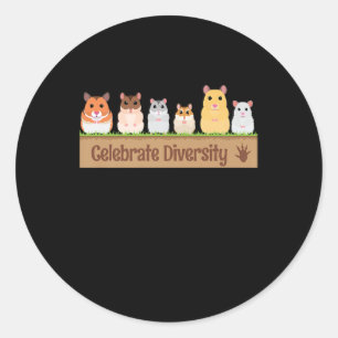 Cute Celebrate Diversity Pet Owners Gift Hamster Classic Round Sticker