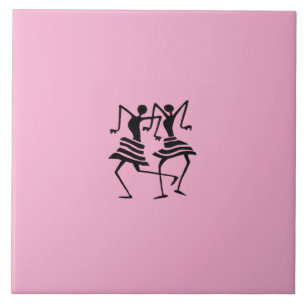 Cute Celebration Dance Pink Ceramic Tile