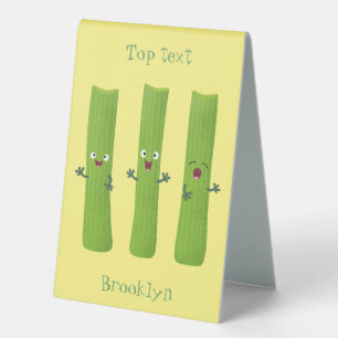 Cute celery sticks trio cartoon vegetables