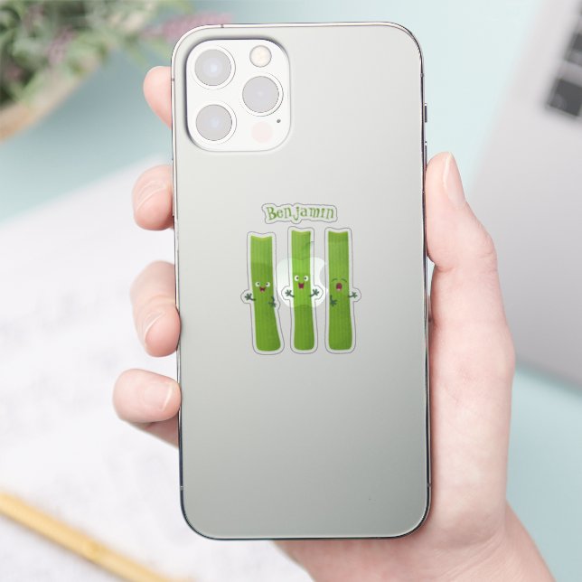 Cute celery sticks trio cartoon vegetables (Phone)