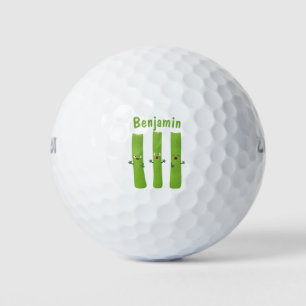 Cute celery sticks trio cartoon vegetables golf balls