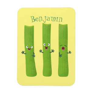 Cute celery sticks trio cartoon vegetables magnet