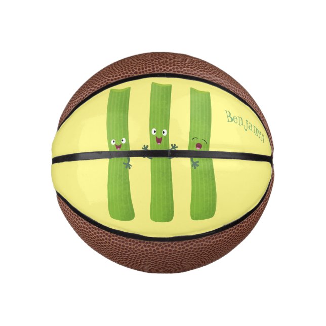 Cute celery sticks trio cartoon vegetables mini basketball (Front)