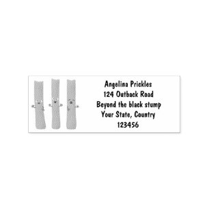 Cute celery sticks trio cartoon vegetables rubber stamp