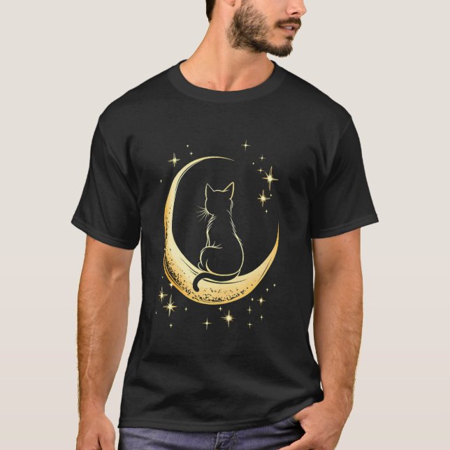 Cute Celestial Cat T-Shirt (Front)