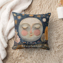 Cute Celestial Moon Monogram Name Kids Simple