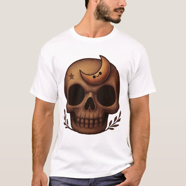 ​Cute Celestial Skull Art T-Shirt (Front)
