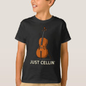 Cute Cellist Birthday Gag Gift for Boys T-Shirt (Front)