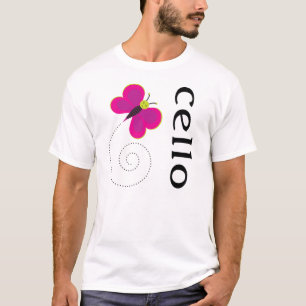 Cute Cello Butterfly Music Design T-Shirt