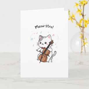 Cute Cello Cat Musician Card