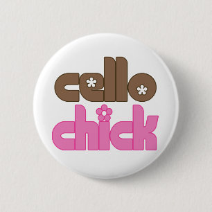 Cute Cello Chick 6 Cm Round Badge