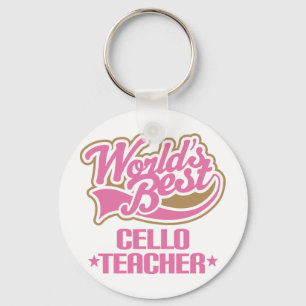 Cute Cello Teacher Gift Key Ring