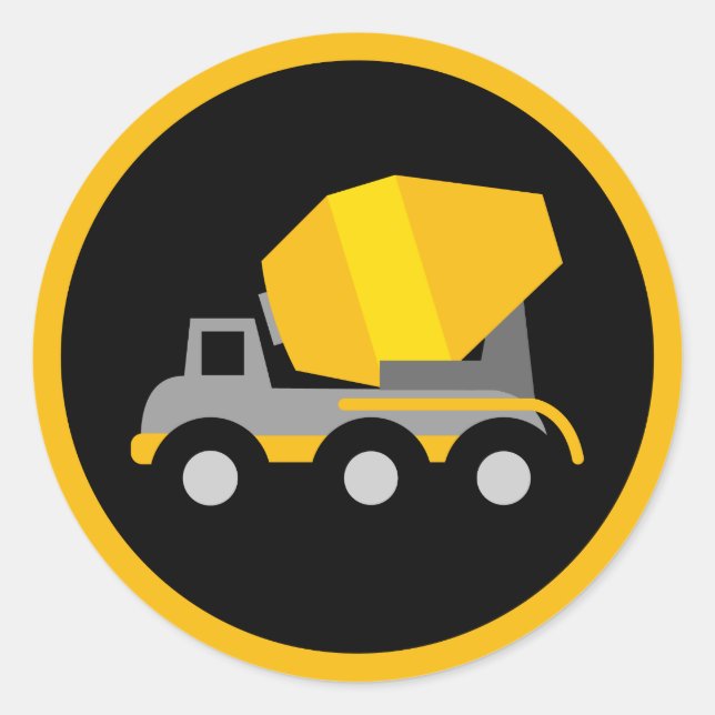 Cute cement mixers construction business classic round sticker (Front)