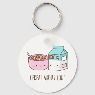Cute Cereal About You Love Pun Key Ring