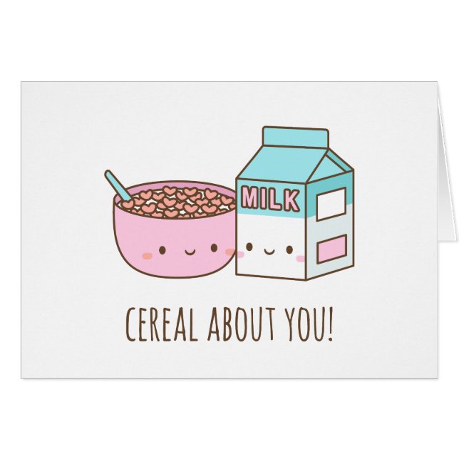 Cute Cereal About You Valentines Day Pun Greeting (Front Horizontal)