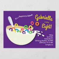 Cute Cereal Bowl Kids Sleepover Birthday Party