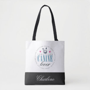 Cute Certified Canine Lover Add Your Name Tote Bag