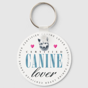 Cute Certified Canine Lover Samoyed Key Ring