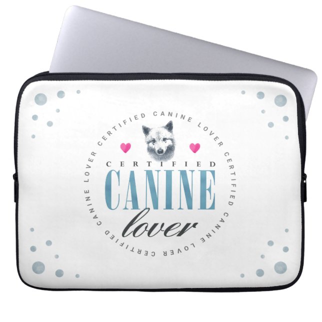 Cute Certified Canine Lover Samoyed Laptop Sleeve (Front)