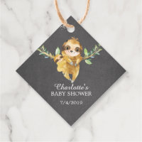 Cute Chalkboard Sloth Baby Shower Favour