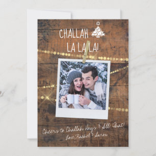 Cute Challah Days 1-Photo Holiday Hanukkah Card