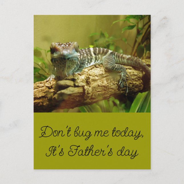 Cute Chameleon fathers day greeting Postcard (Front)