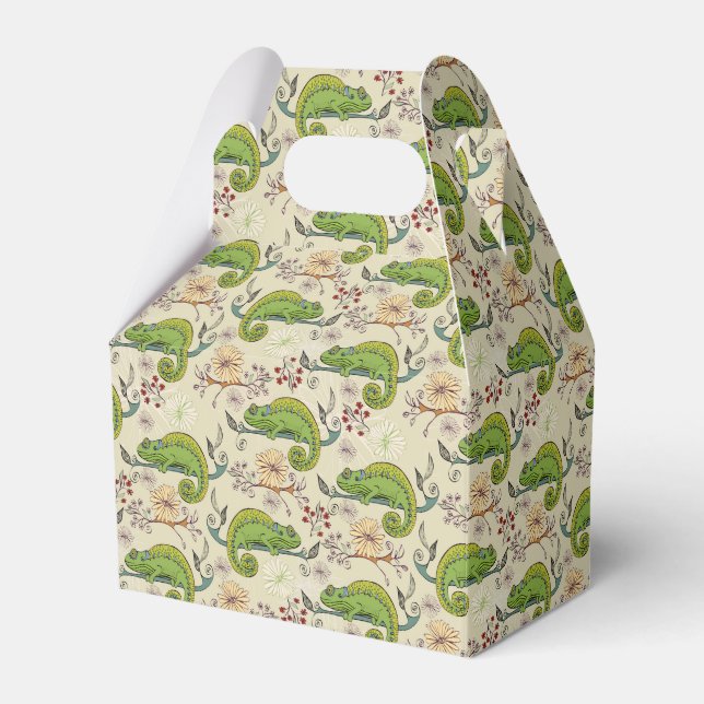 Cute Chameleon Lizard Favour Box (Front Side)