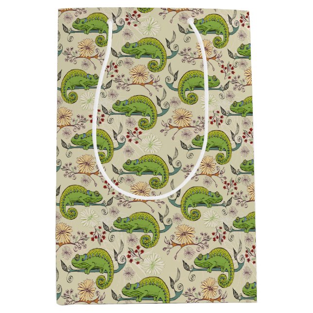 Cute Chameleon Lizard Medium Gift Bag (Front)