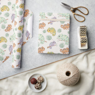 Cute Chameleon pattern Wrapping Paper
