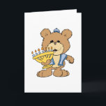 cute Chanukah  hanukkah Menorah teddy bear Holiday Card<br><div class="desc">Such a cute little bear expressing emotion and action.  Provided by Dooni Designs.  Great gift for teddy bear collectors,  kids. or just anyone who loves bears and needs a smile.  Many products are customisable!</div>