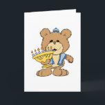 cute Chanukah  hanukkah Menorah teddy bear Holiday Card<br><div class="desc">Such a cute little bear expressing emotion and action.  Provided by Dooni Designs.  Great gift for teddy bear collectors,  kids. or just anyone who loves bears and needs a smile.  Many products are customisable!</div>