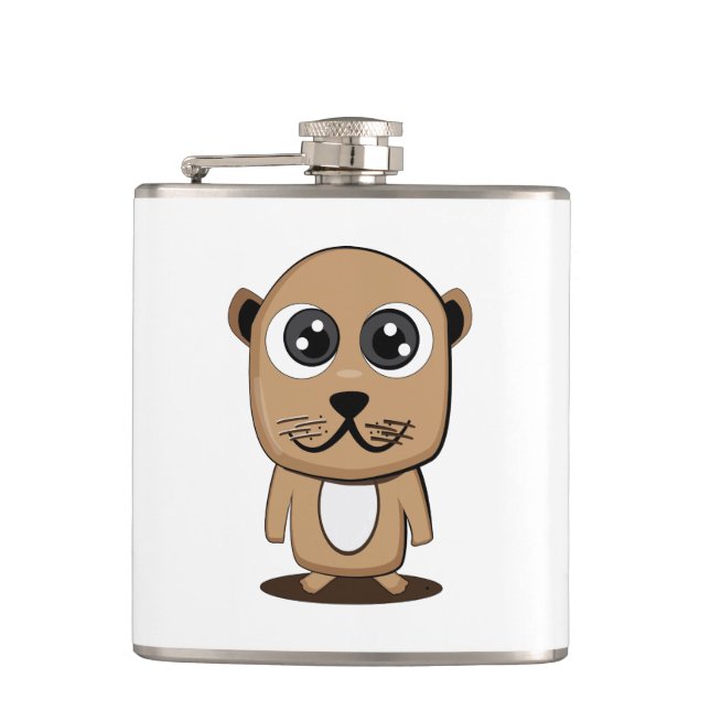 Cute character clipart hip flask (Front)