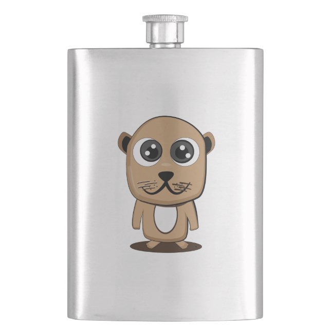 Cute character clipart hip flask (Front)