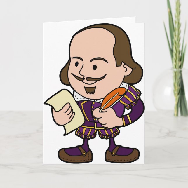 Cute character of William Shakespeare Card (Front)