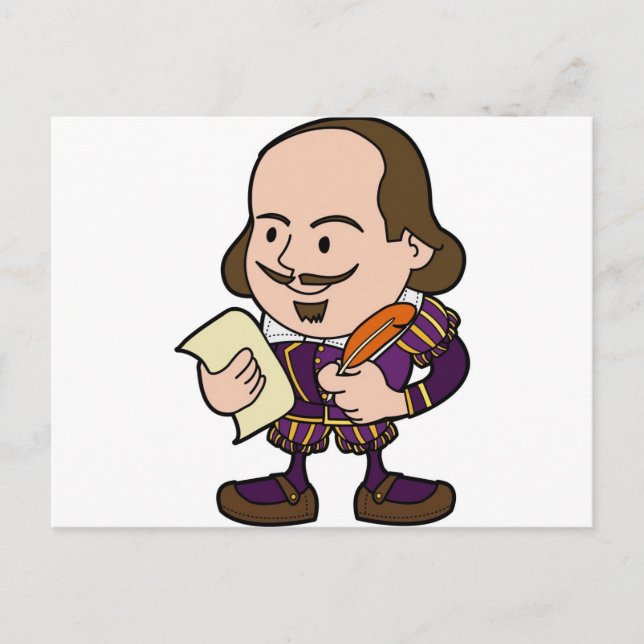 Cute character of William Shakespeare Postcard (Front)