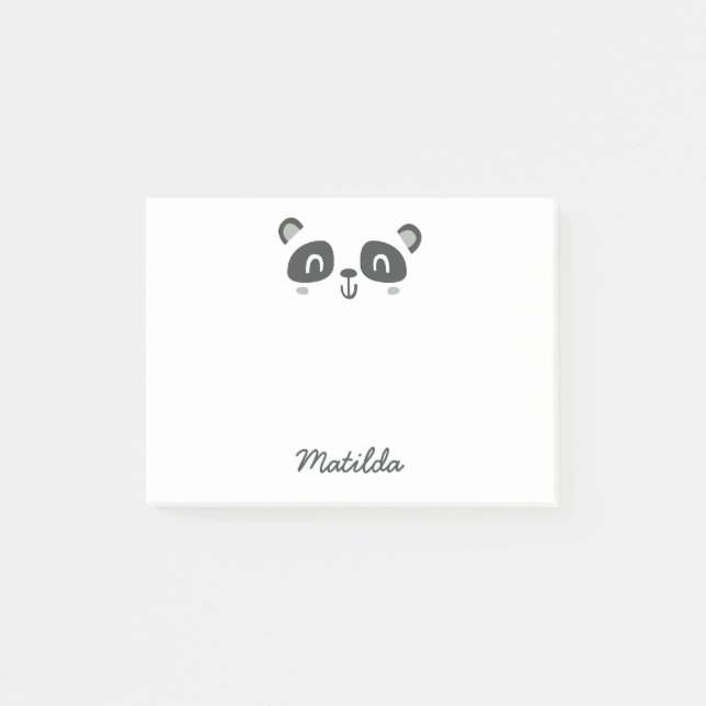 Cute character panda children's school post-it notes (Front)