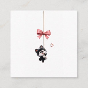 Cute Character with Pink Ribbon Keychain - Adorabl Enclosure Card