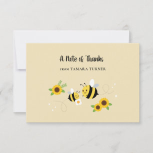Cute Characters Mommy-to-Bee Baby Shower Thank You Card