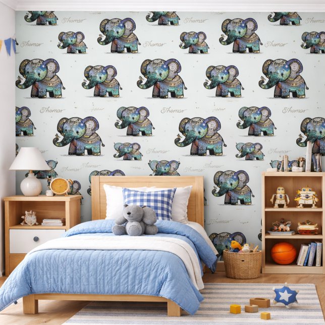 Cute Charming Elephant in Soft Pastel Colours Wallpaper (Creator Uploaded)