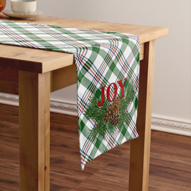 Cute Charming Happy Holidays Joy Cabin Home Decor Medium Table Runner (In Situ)