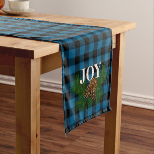 Cute Charming Happy Holidays Joy Cabin Home Decor Short Table Runner