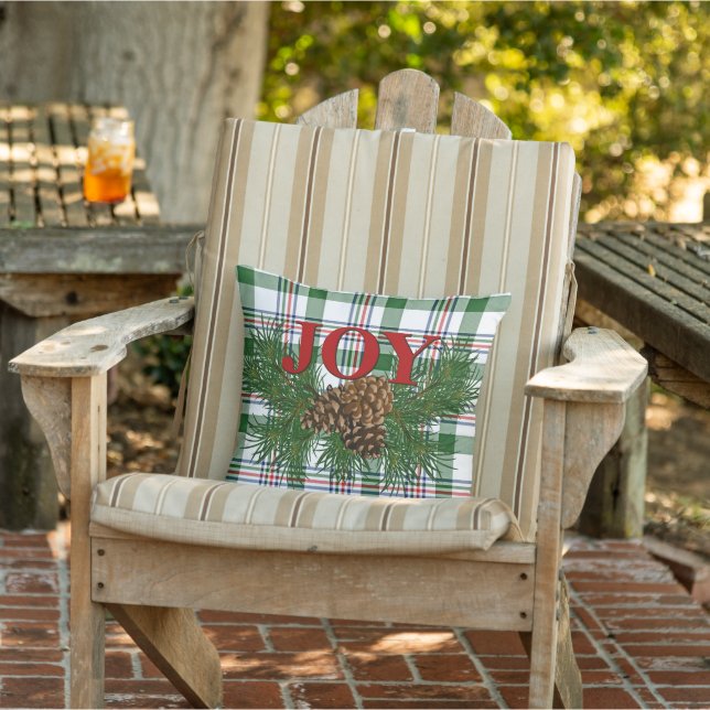 Cute Charming Happy Holidays Joy Cabin Porch Patio Cushion (Chair)