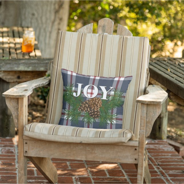 Cute Charming Happy Holidays Joy Cabin Porch Patio Cushion (Chair)