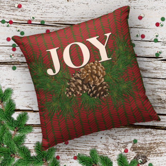 Cute Charming Happy Holidays Joy Cabin Porch Patio Cushion (Creator Uploaded)