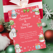 Cute Charming Winter Snowman Christmas