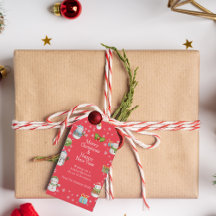 Cute Charming Winter Snowman Gift Tag