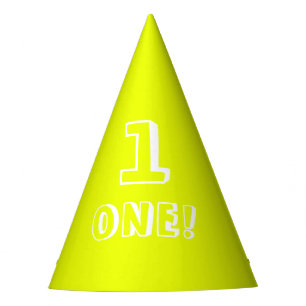 Cute chartreuse green custom number year birthday party hat